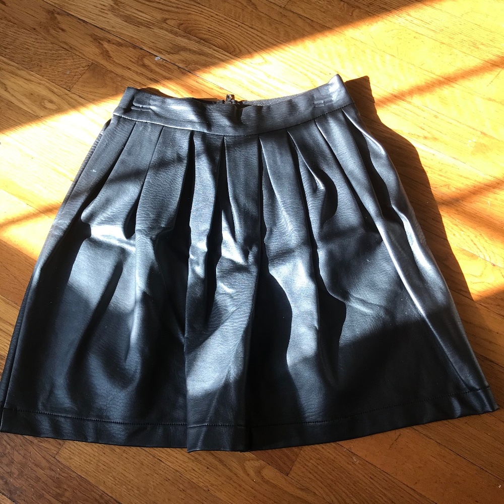 Black Pleather Mini Skirt